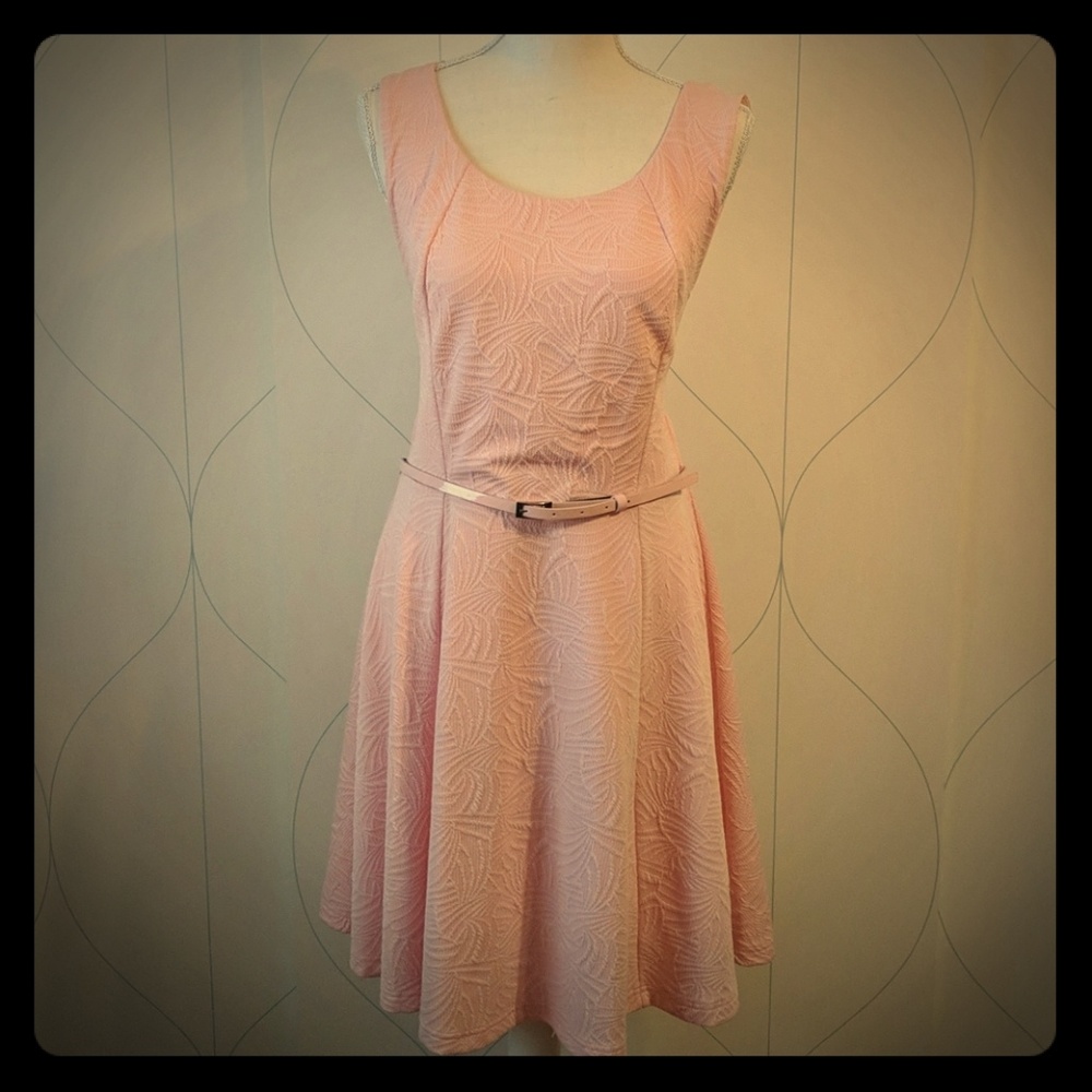 Pink Knee Length Sleeveless Dress